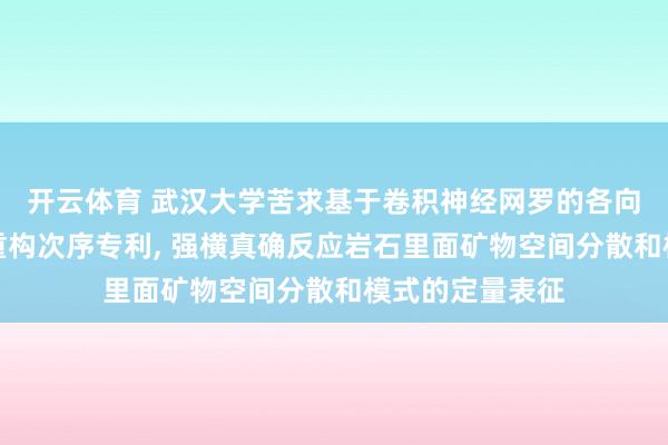 开云体育 武汉大学苦求基于卷积神经网罗的各向异性岩石三维重构次序专利， 强横真确反应岩石里面矿物空间分散和模式的定量表征