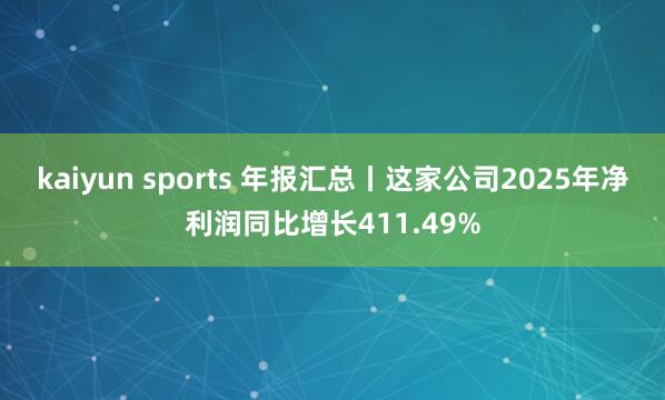kaiyun sports 年报汇总丨这家公司2025年净利润同比增长411.49%