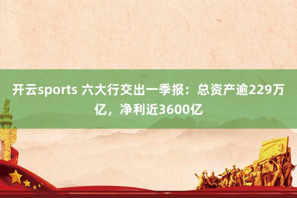 开云sports 六大行交出一季报：总资产逾229万亿，净利近3600亿