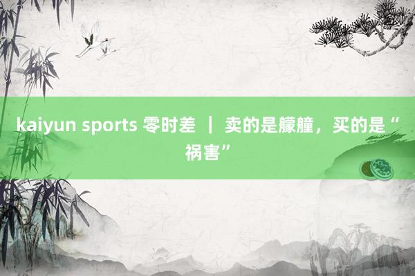 kaiyun sports 零时差 ｜ 卖的是艨艟，买的是“祸害”